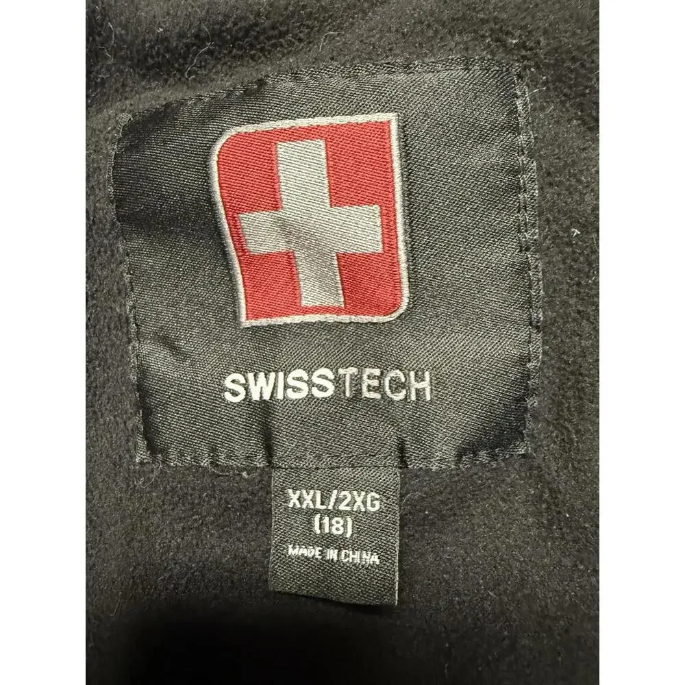 Swiss Tech‎ Black Gray Full Zip Hooded Jacket Coat Youth XXL  18